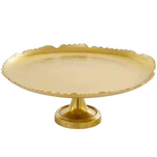 CosmoLiving by Cosmopolitan 16&#x22; Gold Aluminum Cake Stand